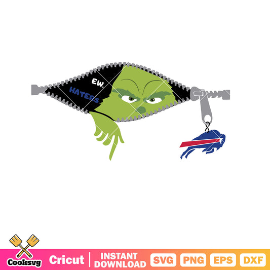 Funny Grinch Ew Haters Buffalo Bills Logo svg, grinch ew people svg, grinch buffalo bills svg