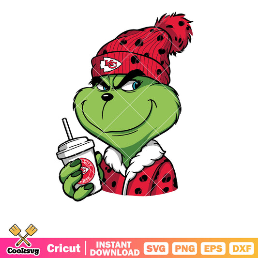 Funny Grinch Kansas City Chiefs Fan svg, kansas city chiefs svg