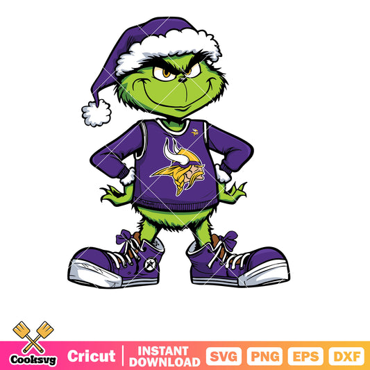Funny Grinch Minnesota Vikings Football svg, minnesota vikings​ svg, grinch christmas svg