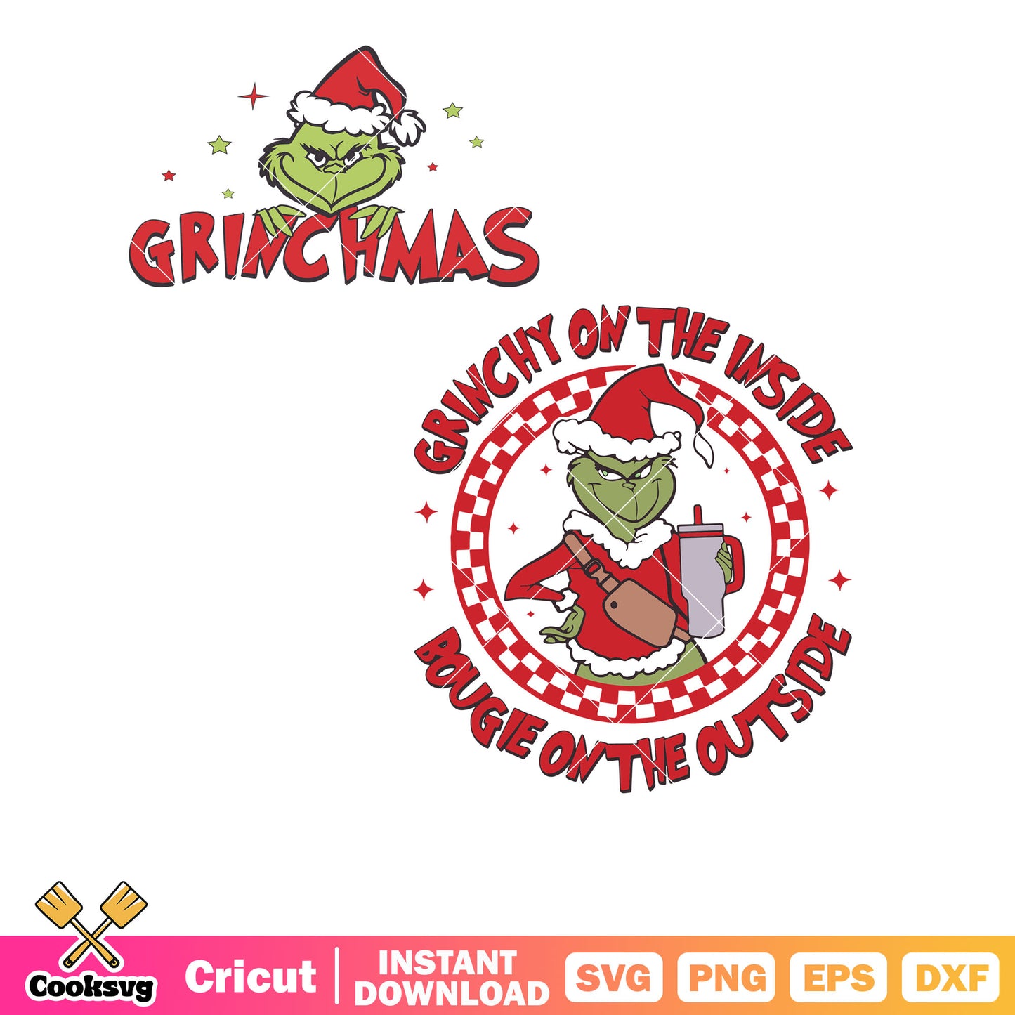 Funny Grinchy On The Inside svg, merry grinchmas svg​, grinchmas svg