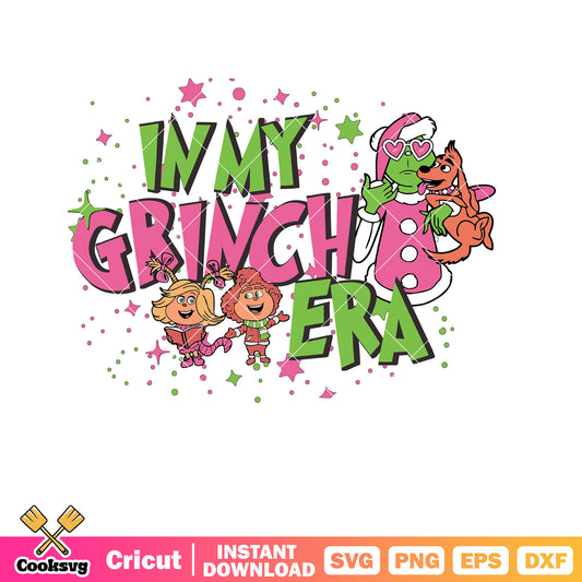 Funny In My Grinch Era Pink Christmas svg, in my grinch era svg