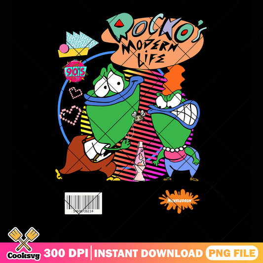 Funny Rocko's Modern Life retro png, 90s style png, Nickelodeon png