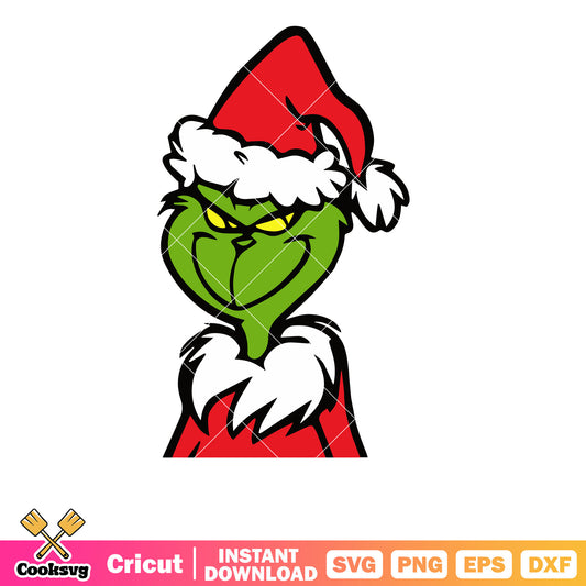 Funny Santa Grinch Maybe Christmas svg, grinch santa costume svg
