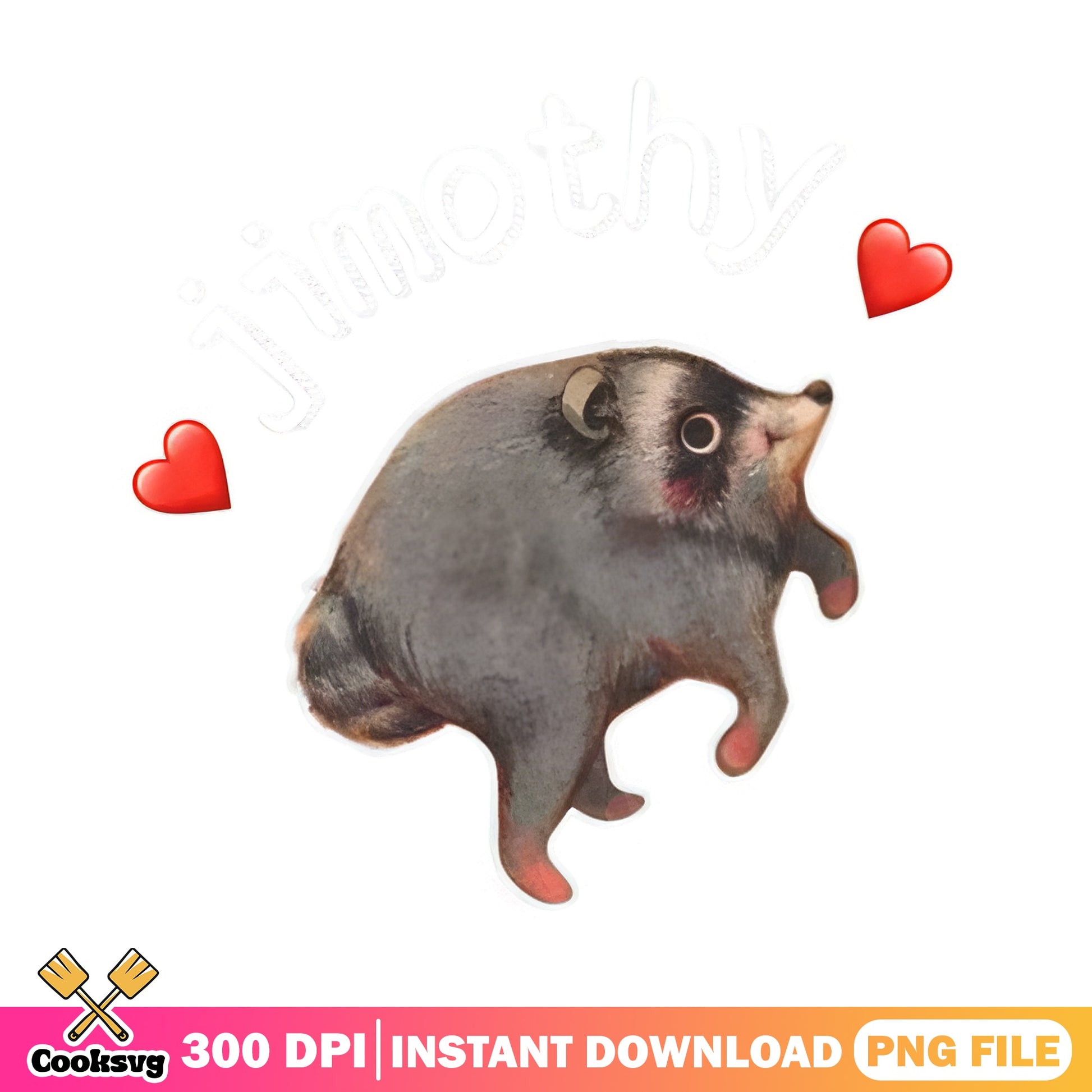 Funny Raccoon Meme PNG, Cute Raccoon With Hearts PNG, Meme PNG