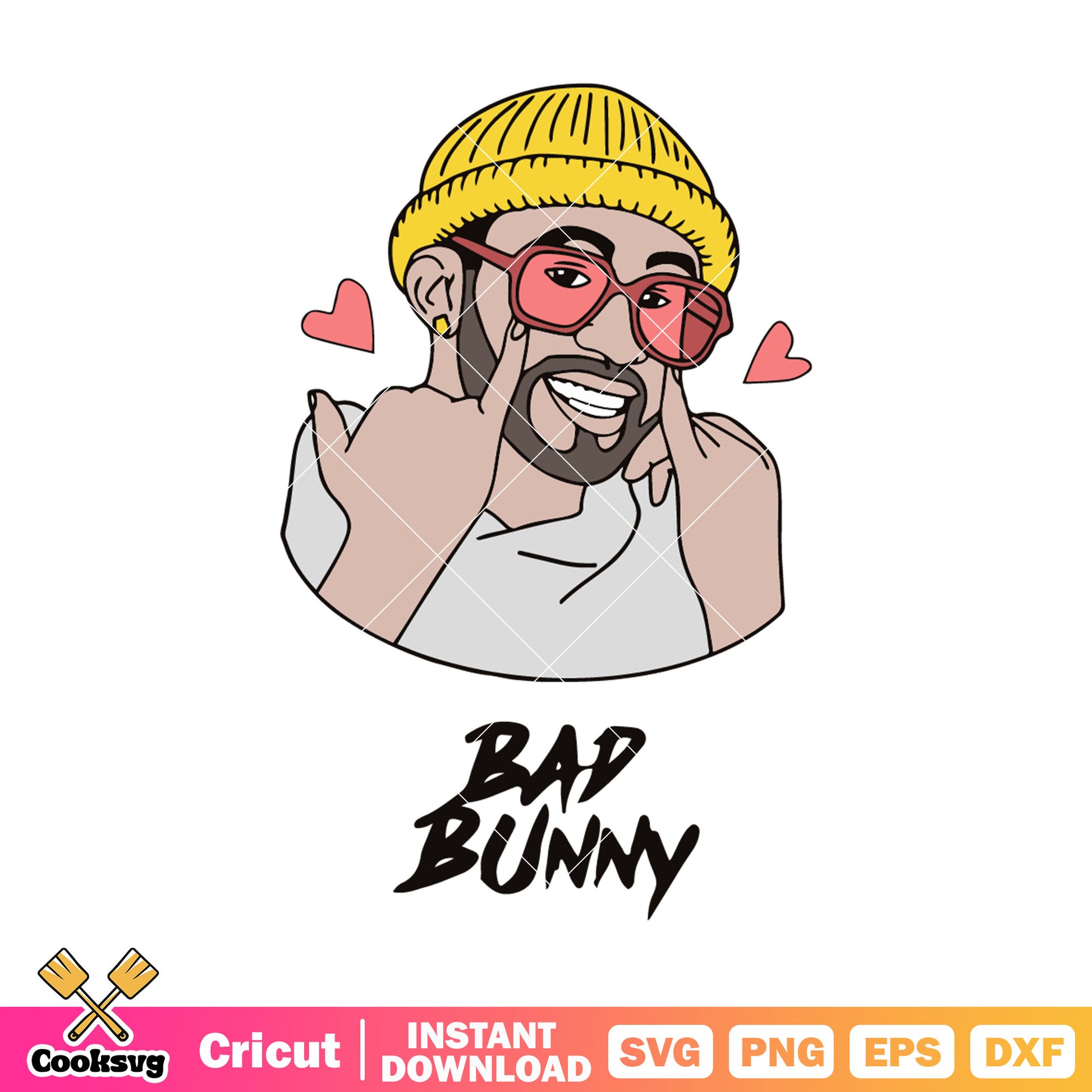 Funny benito bad bunny svg design, bad bunny valentine svg