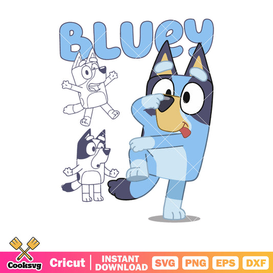 Funny bluey dog design svg, bluey cartoon svg, bluey character svg, 
