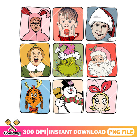 Funny brady bunch parody png, hand drawn movie png, cartoon grid png