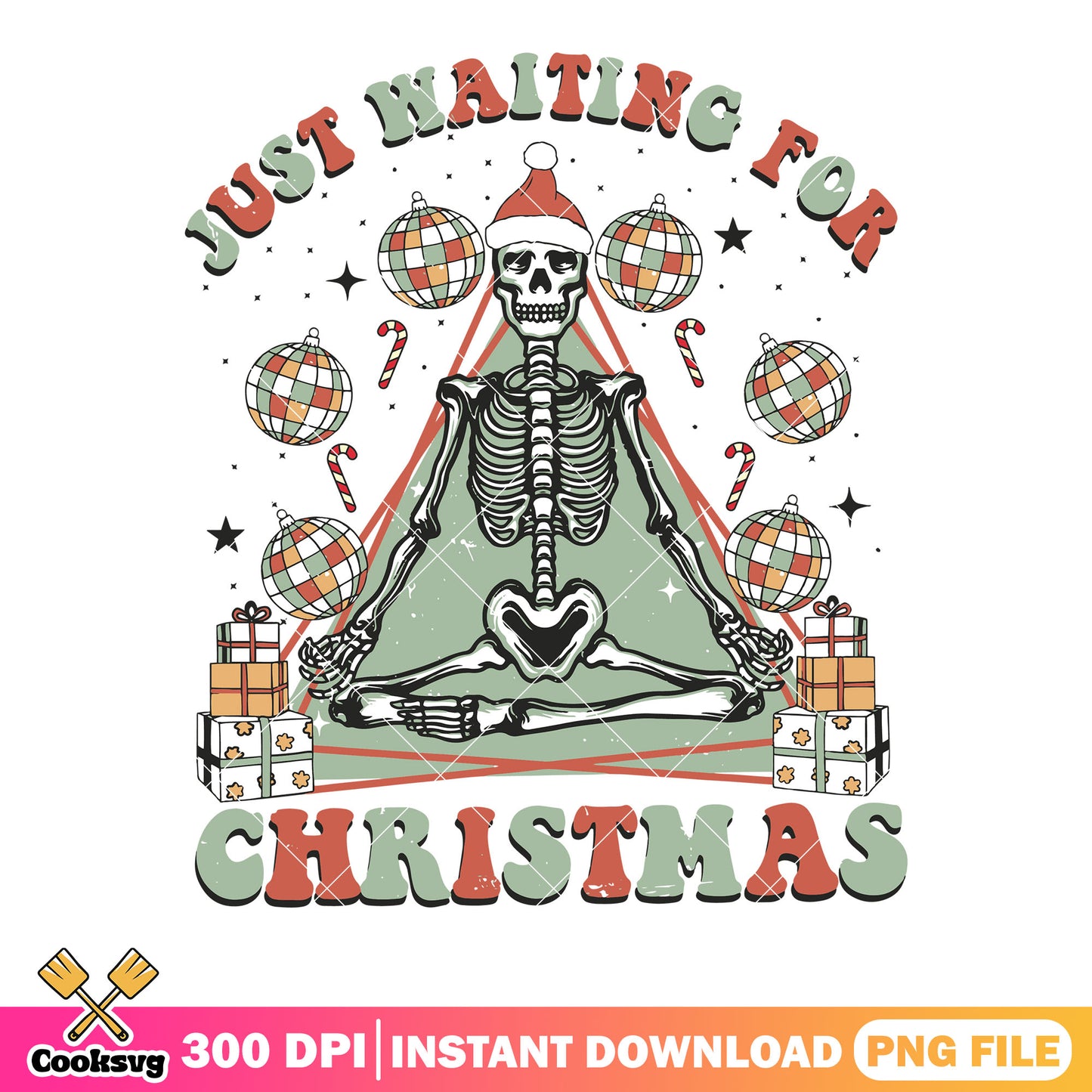 Funny christmas skeleton png, santa costume png, christmas poster png