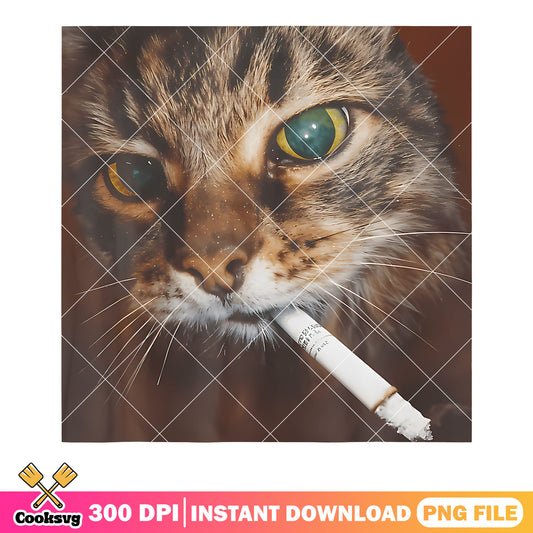 Funny smoking cat cigarette png, funny memes png, cute cat png