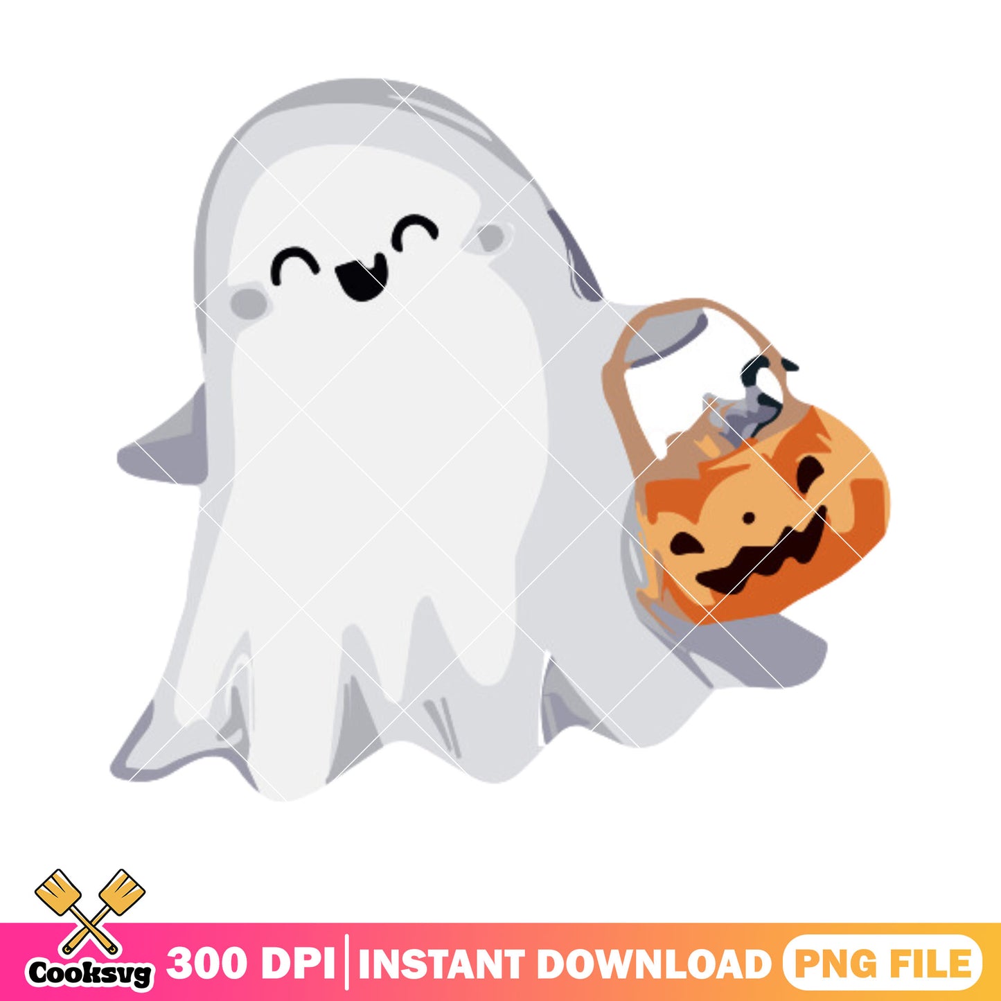 Funny wicker pumpkin png, ghost costume png, halloween scary png