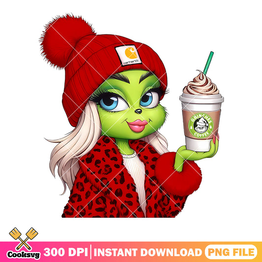 Fuzzy jacket grinch red png, christmas vibes png, the grinch png