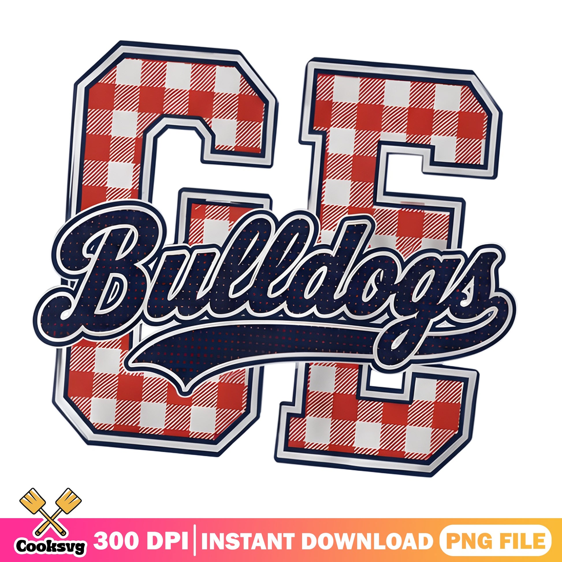 GE Bulldogs Plaid PNG, Football Team Spirit PNG, Game Day PNG