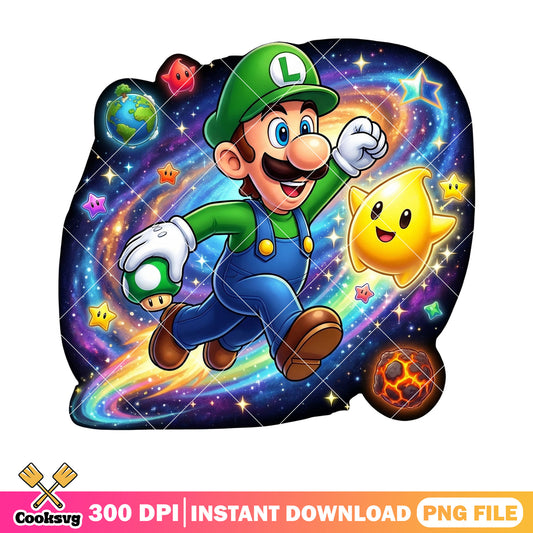 Galaxy luigi luma png, luigi mario png, super mario galaxy png