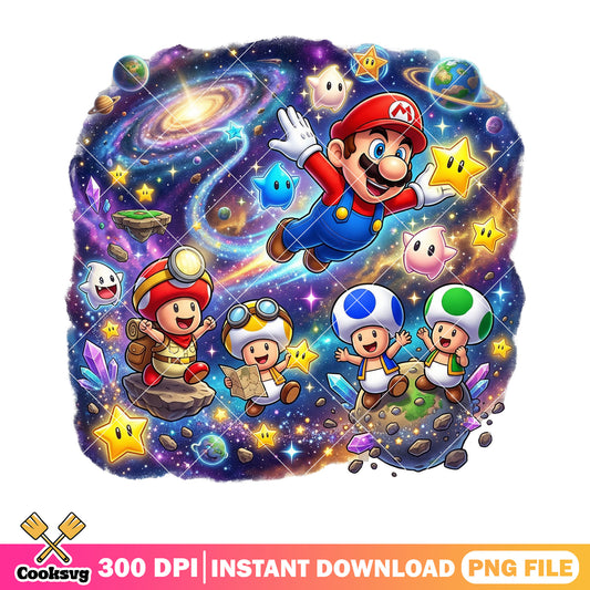 Galaxy toad mario vibes png, toad mario png, galaxy vibes png