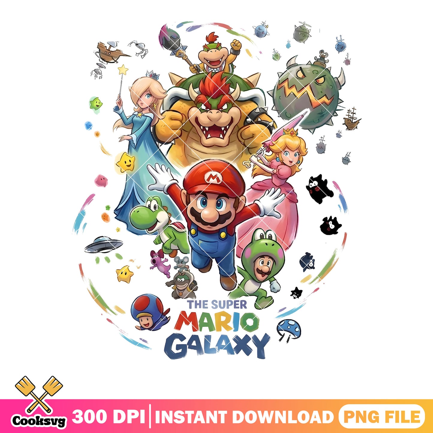 Galaxy version marion game png, luigi mario png, peach princess png