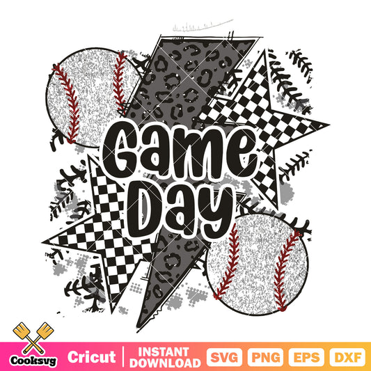 Gameday baseball gray vibes svg, gameday baseball​ svg, gameday svg