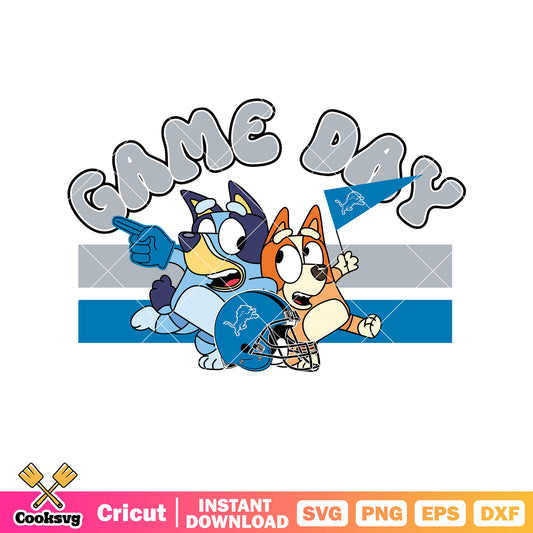 Game day bluey detroit lions svg, bluey nfl​ svg, bluey playset​ svg