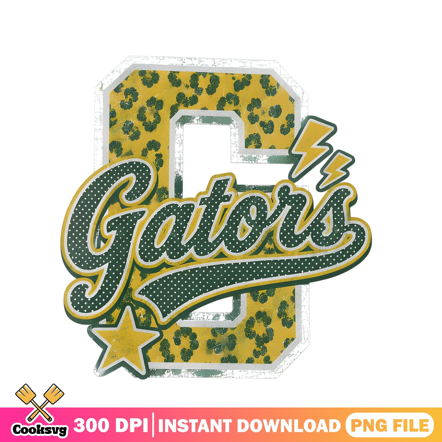 Gators Leopard Print PNG, School Mascot PNG, Game Day PNG