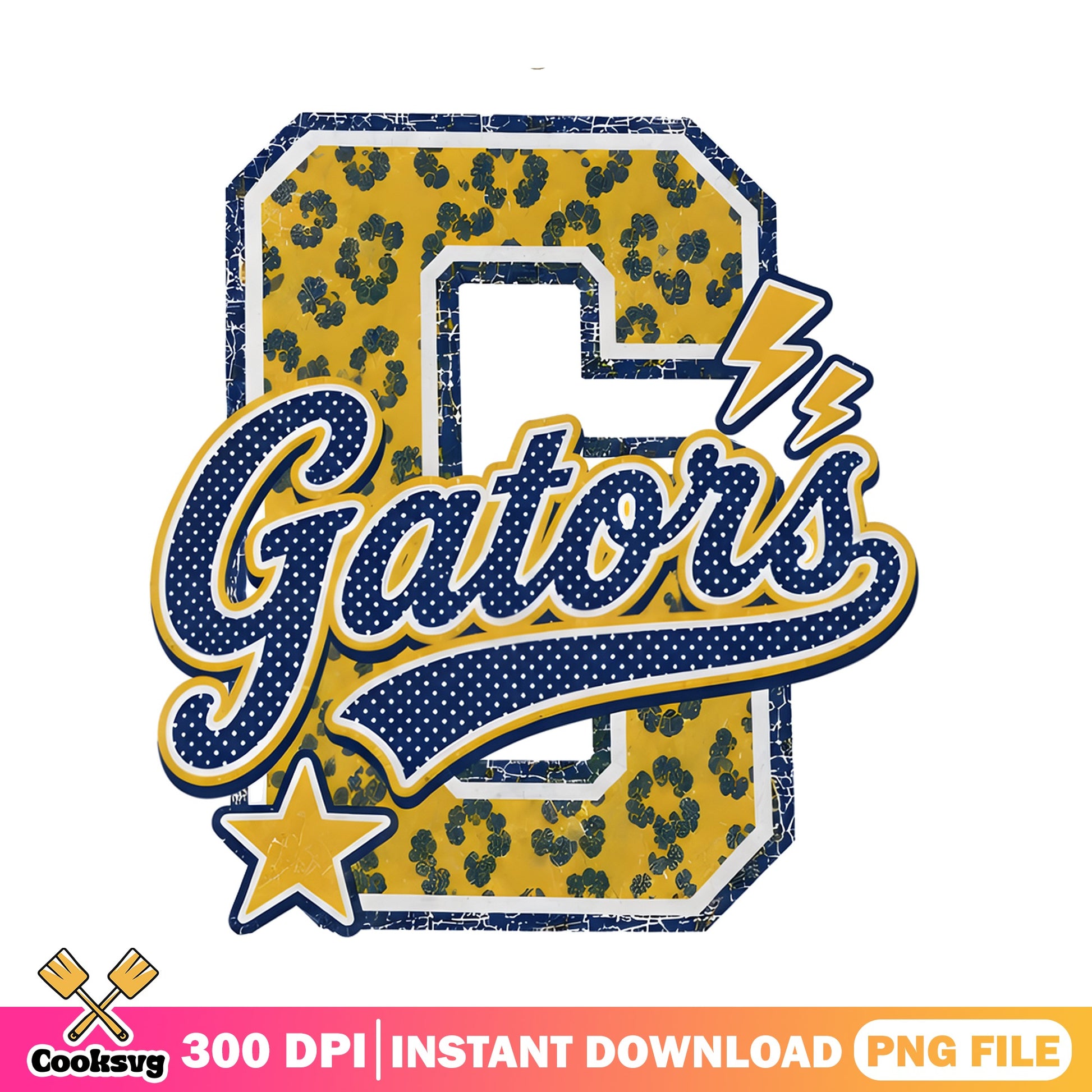 Gators Leopard Print PNG, Team Spirit Mascot PNG, Retro PNG