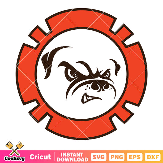 Gear bulldog svg, cleveland football​ svg, cleveland browns svg