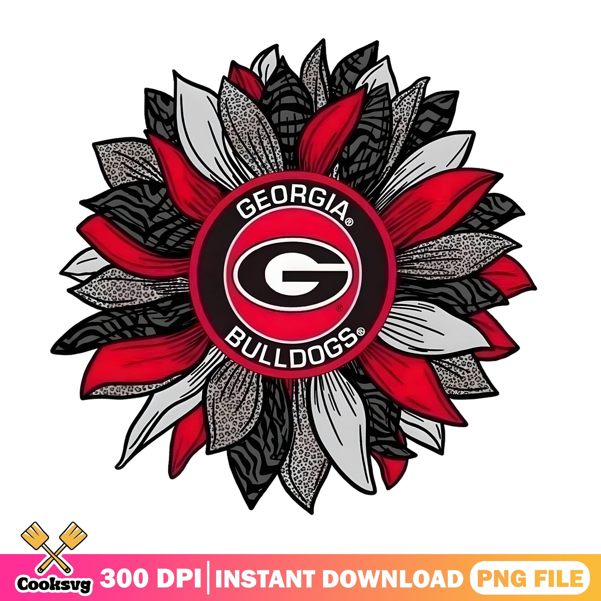 Georgia Bulldogs Sunflower PNG, UGA Bulldogs PNG, Football PNG