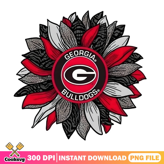 Georgia Bulldogs Sunflower PNG, UGA Bulldogs PNG, Football PNG