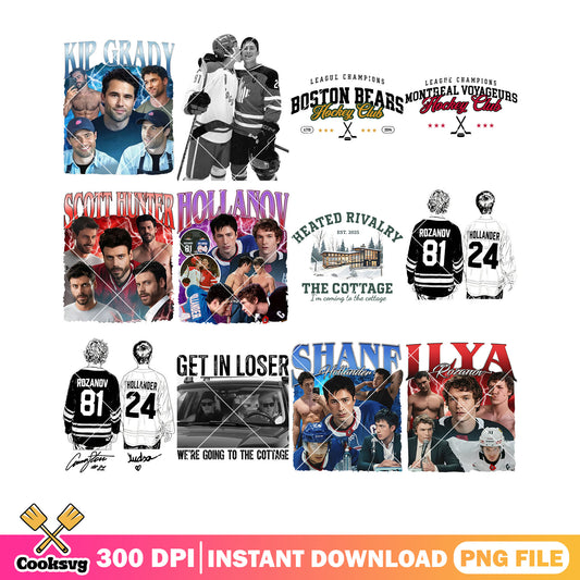 Get in loser hockey collection png bundle, hockey romance png, gay gifts png