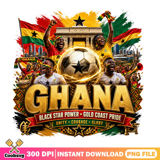 Ghana Black Star Power Soccer PNG, Gold Coast Pride PNG, Football PNG