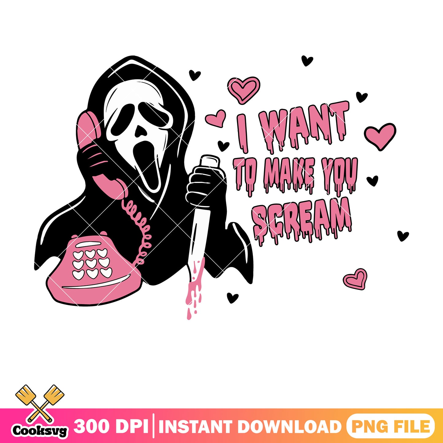 Ghost I want to make you scream valentine png, ghost valentine png