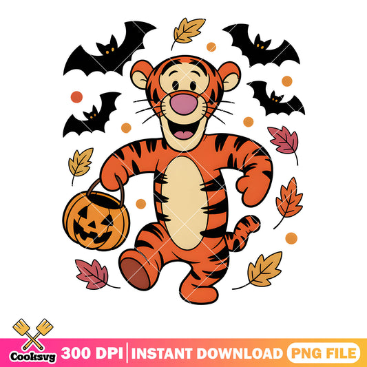 Ghost blanket poster png, halloween pooh bear png, winnie the pooh tiger png