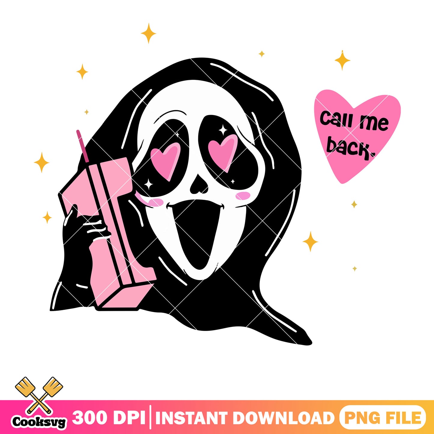 Ghost call me back valentine png, ghost valentine png, valentine horor png