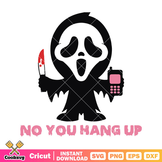 Ghost chibi no you hang up valentine svg, ghost valentine svg