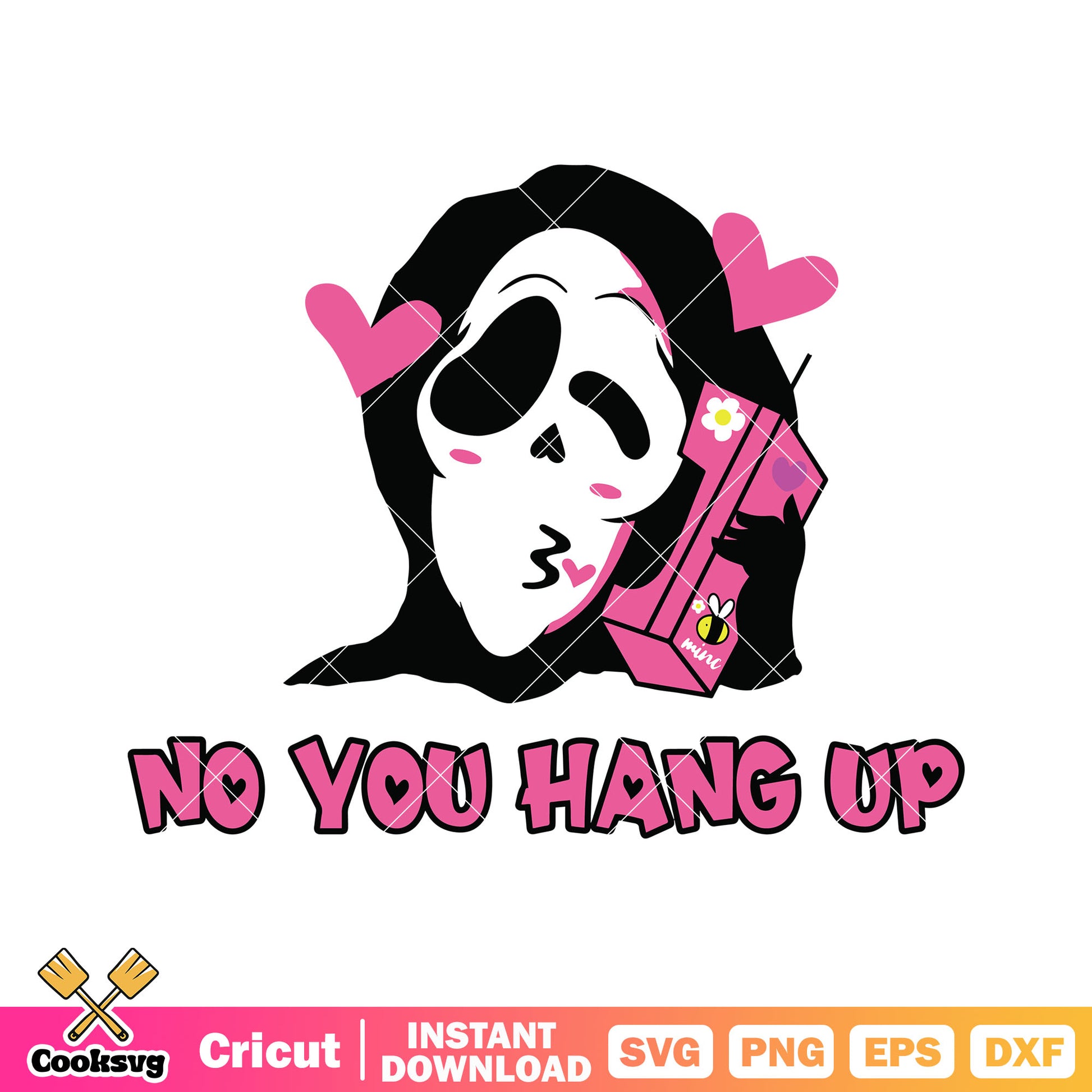 Ghost cute no you hang up love valentine svg design, ghost valentine svg