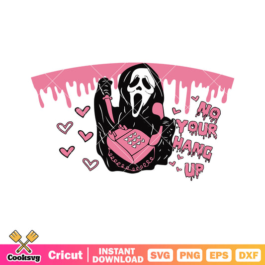 Ghost cute no you hang up pink valentine svg file, ghost valentine svg