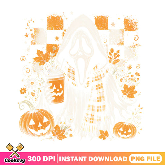 Ghostface Halloween PNG, Scream Ghost Pumpkin PNG, Spooky Fall PNG