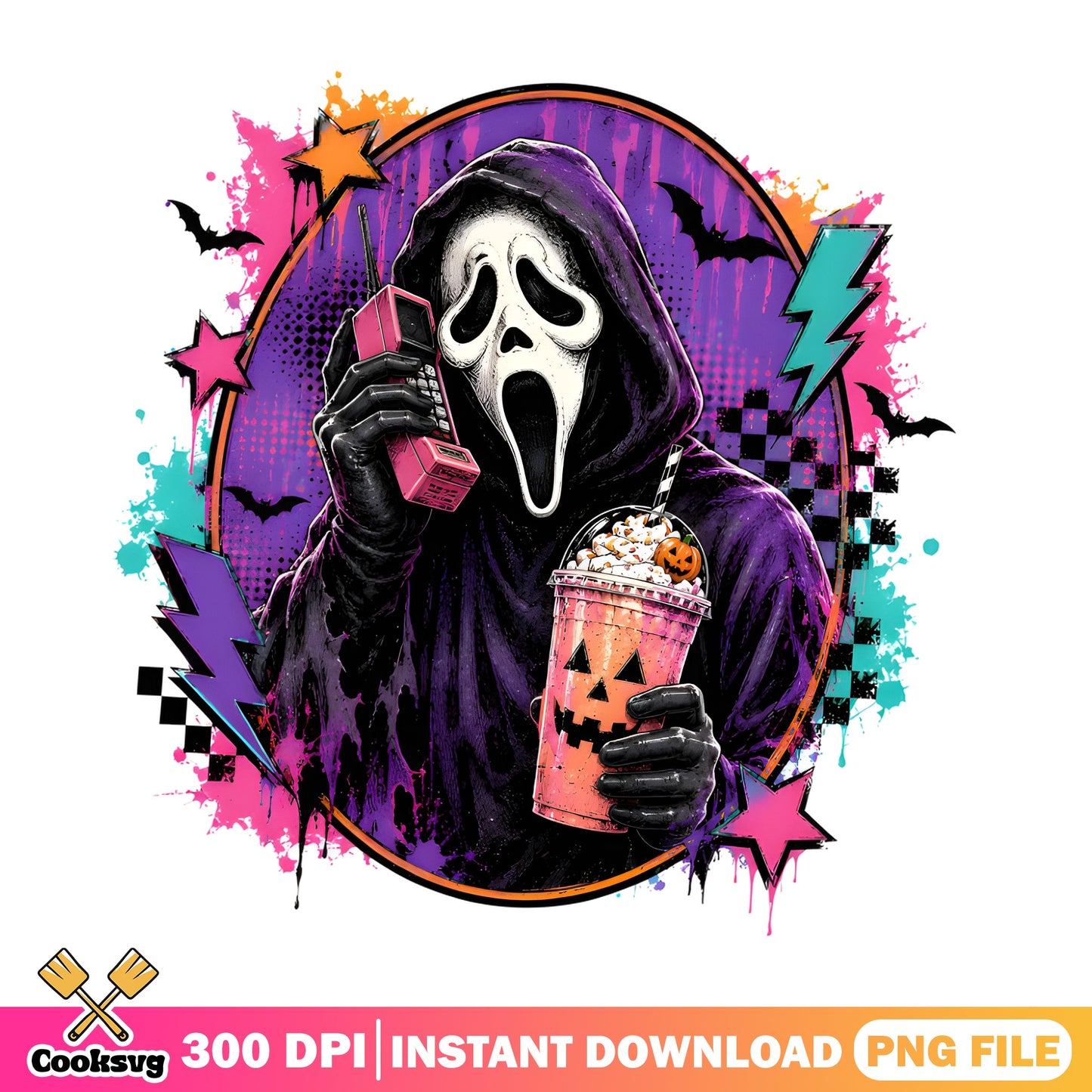 Ghostface Scream Halloween PNG, Horror Movie PNG, Spooky PNG