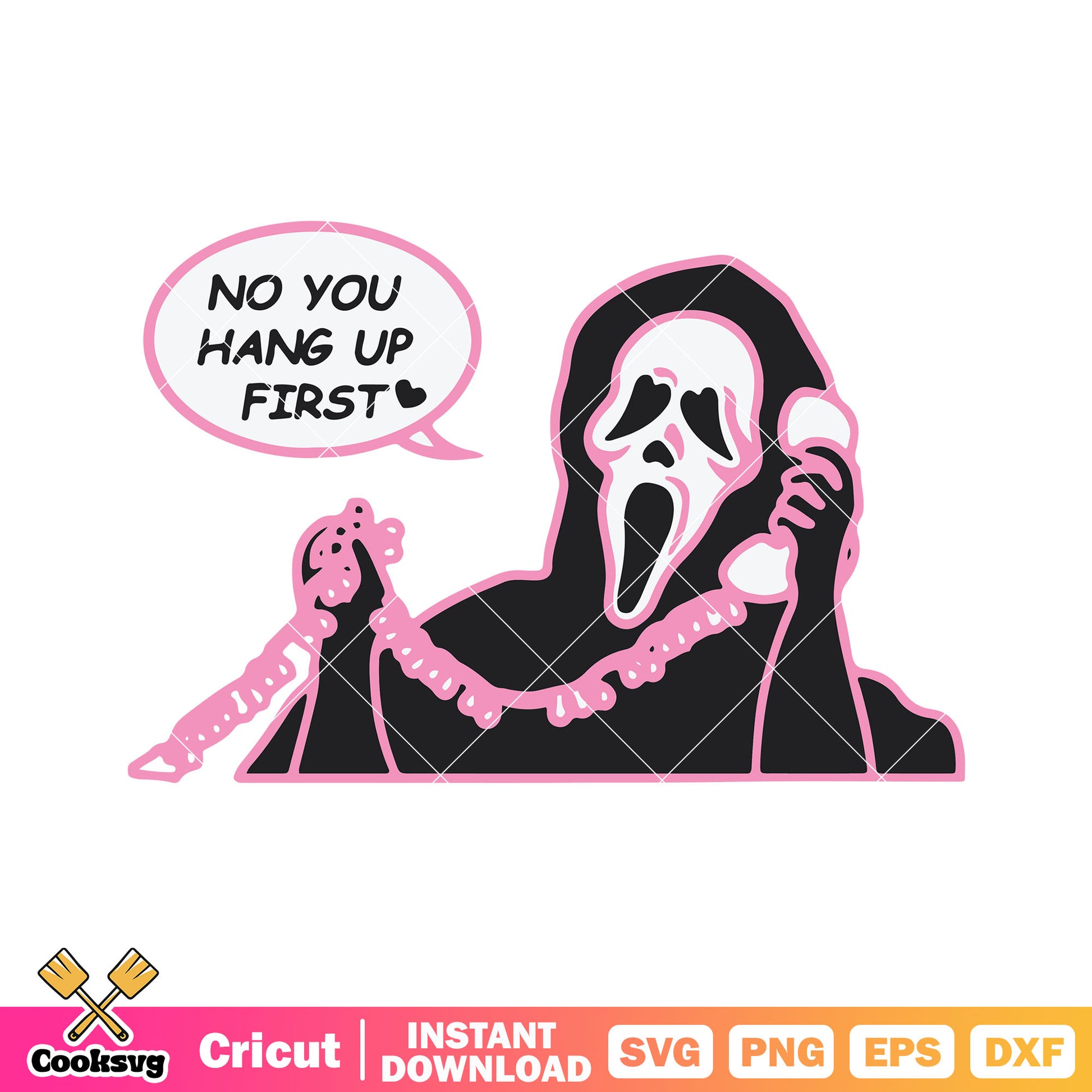 Ghost no you hang up first pink valentine svg, ghost valentine svg