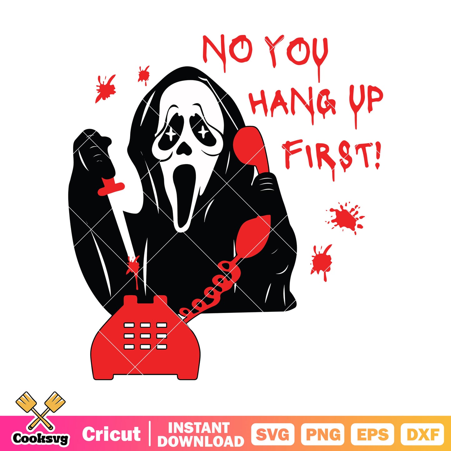 Ghost no you hang up first red valentine svg, ghost valentine svg