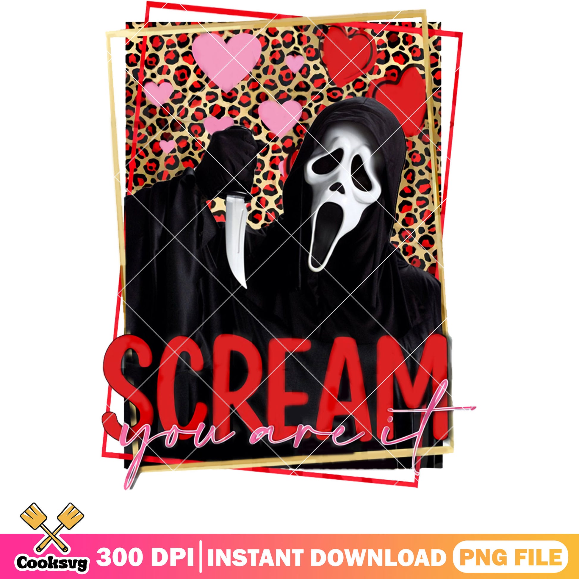 Ghost scream valentine png design, ghost valentine png, valentine day png