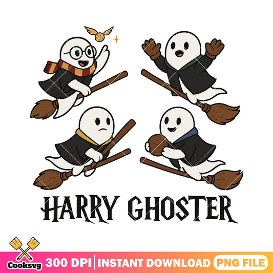 Ghosts on broomsticks png, harry ghoster png, harry potter ghost png