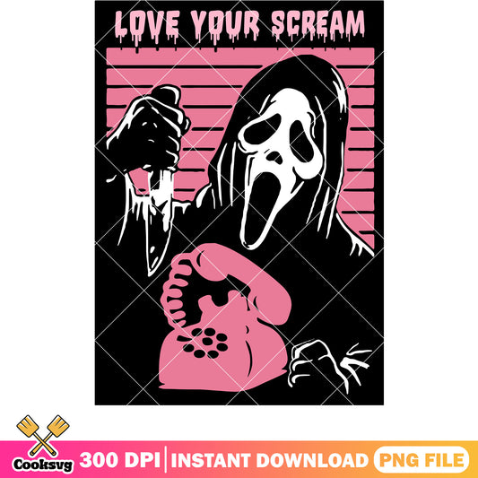 Ghost valentine love your scream png, ghost valentine png