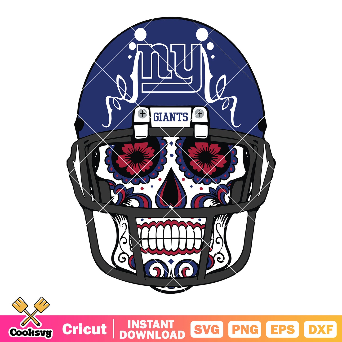 Giants ny blue helmets svg, new york giants svg, mexican skull svg