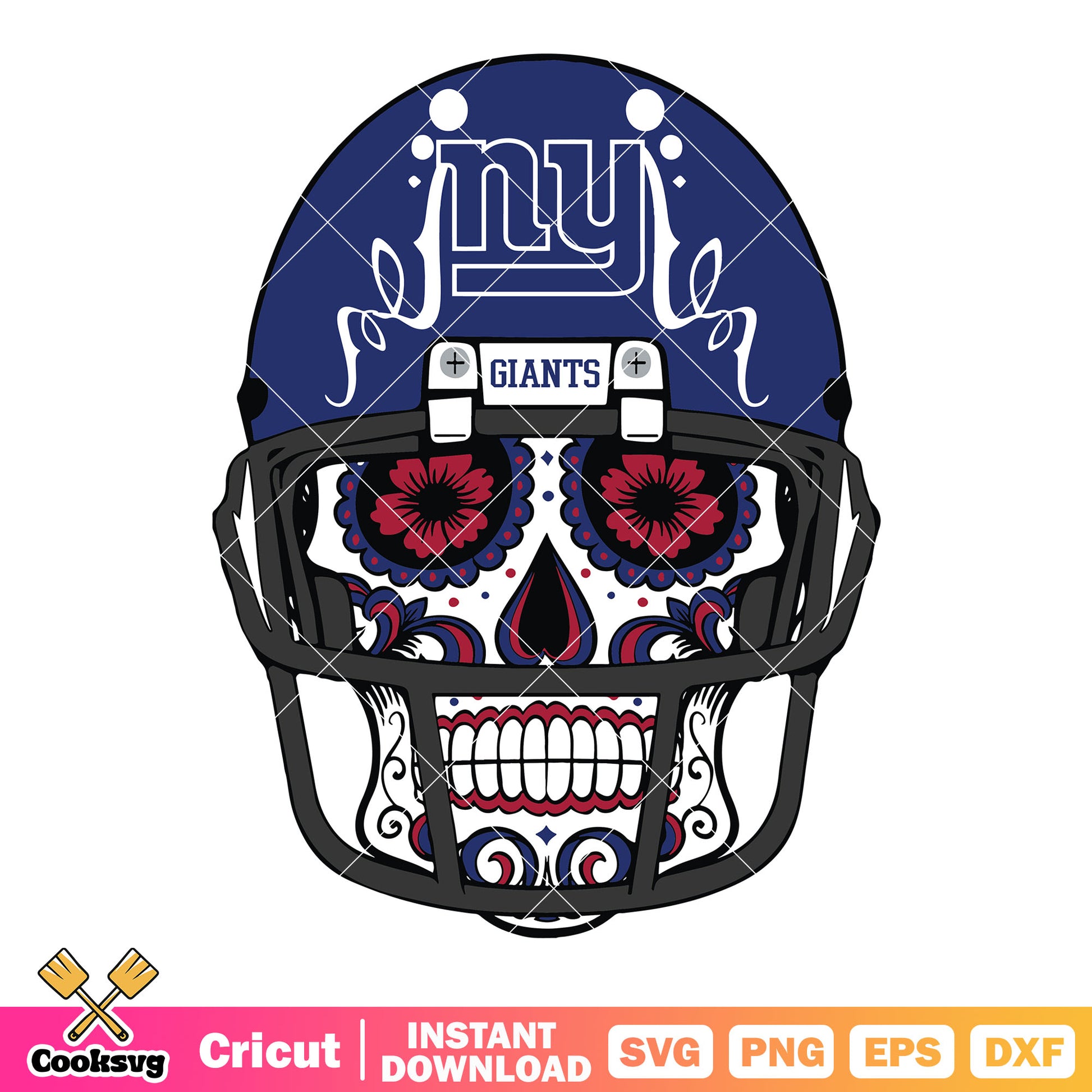 Giants ny blue helmets svg, new york giants svg, mexican skull svg