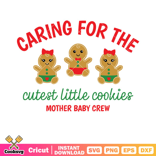 Gingerbread caring for the cookies svg, gingerbread man​ svg