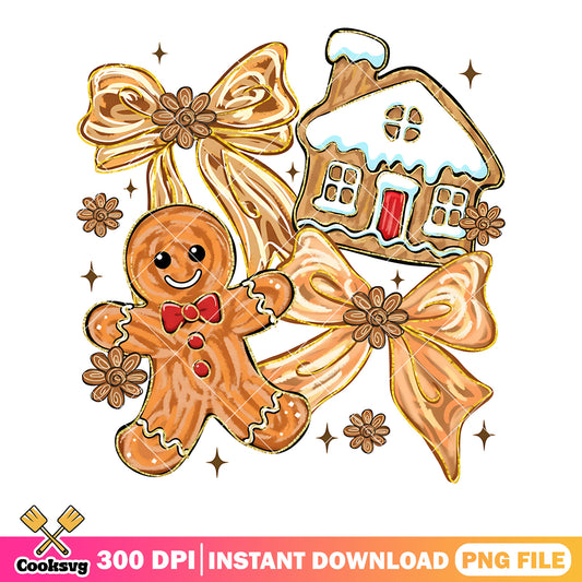 Gingerbread man png, merry christmas png, gingerbread house​​ png