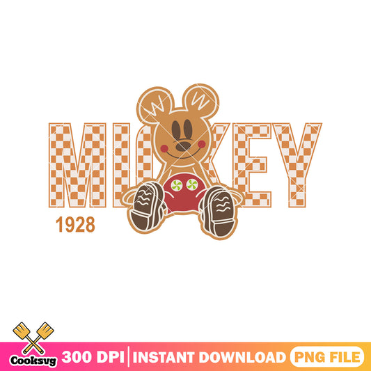 Gingerbread mickey christmas 1928 png