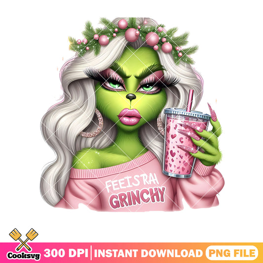 Girl grinch feelings extra png
