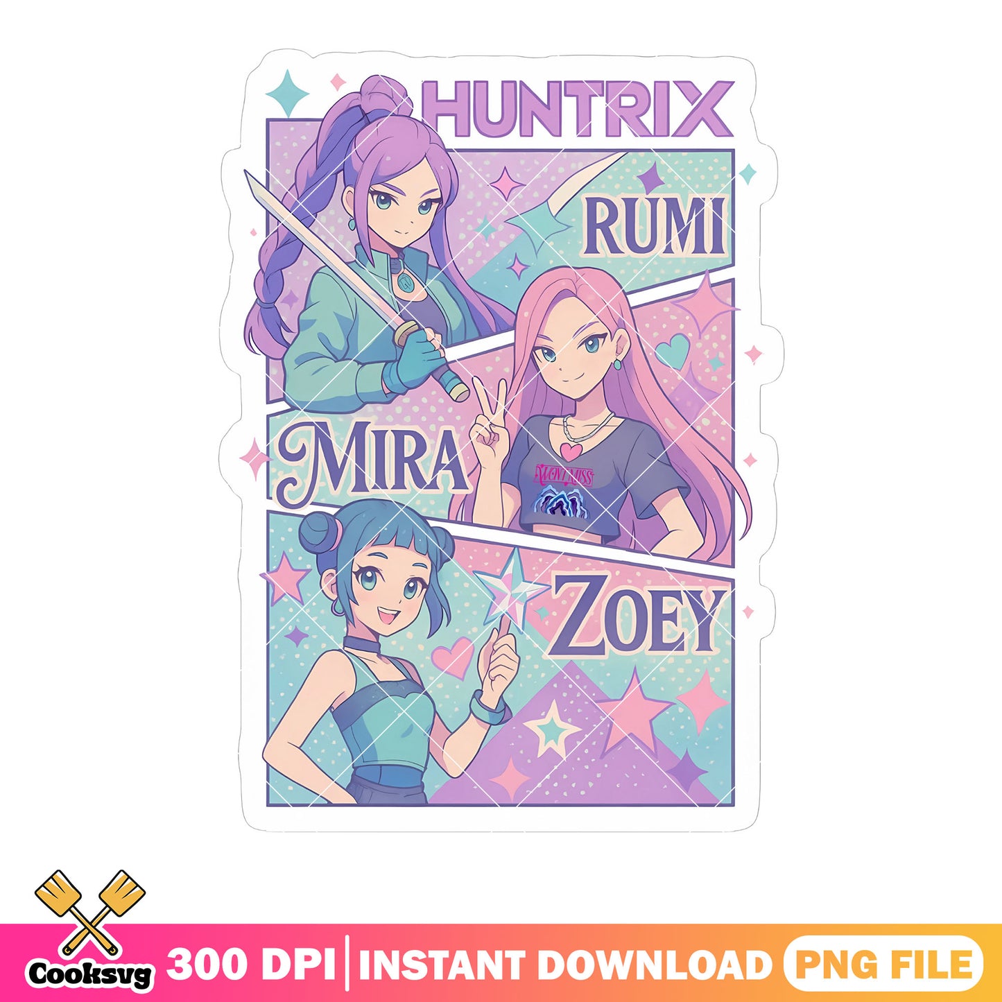 Girls poster anime huntrx png, girls pose kpop png, girls kpop png