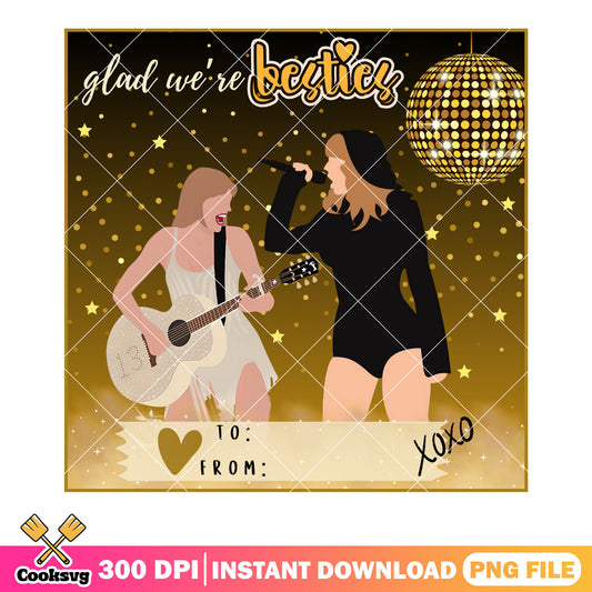 Glad we re bestie valentine png, valentine stamp png, valentine vibes png