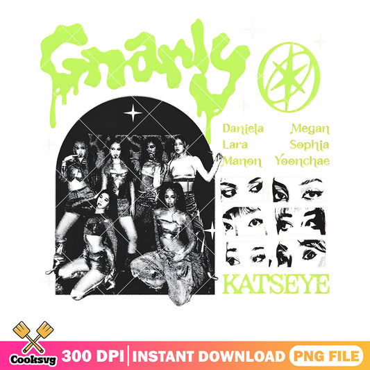 Gnarly member band png, katseye png, dinael katseye png